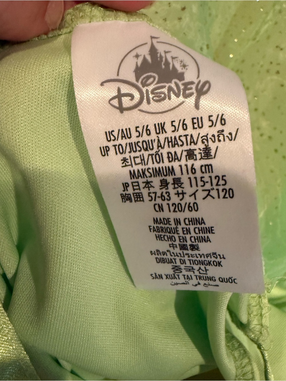 Disney Light Green and Gold Princess Dress with Gold Tiara - Picture 4 of 4